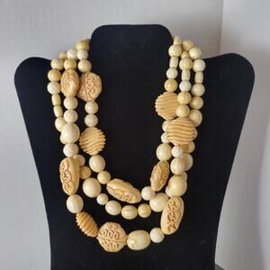 Vintage Jay Feinberg Multi-Strand Bead Necklace, 16" Chunky Choker Signed
